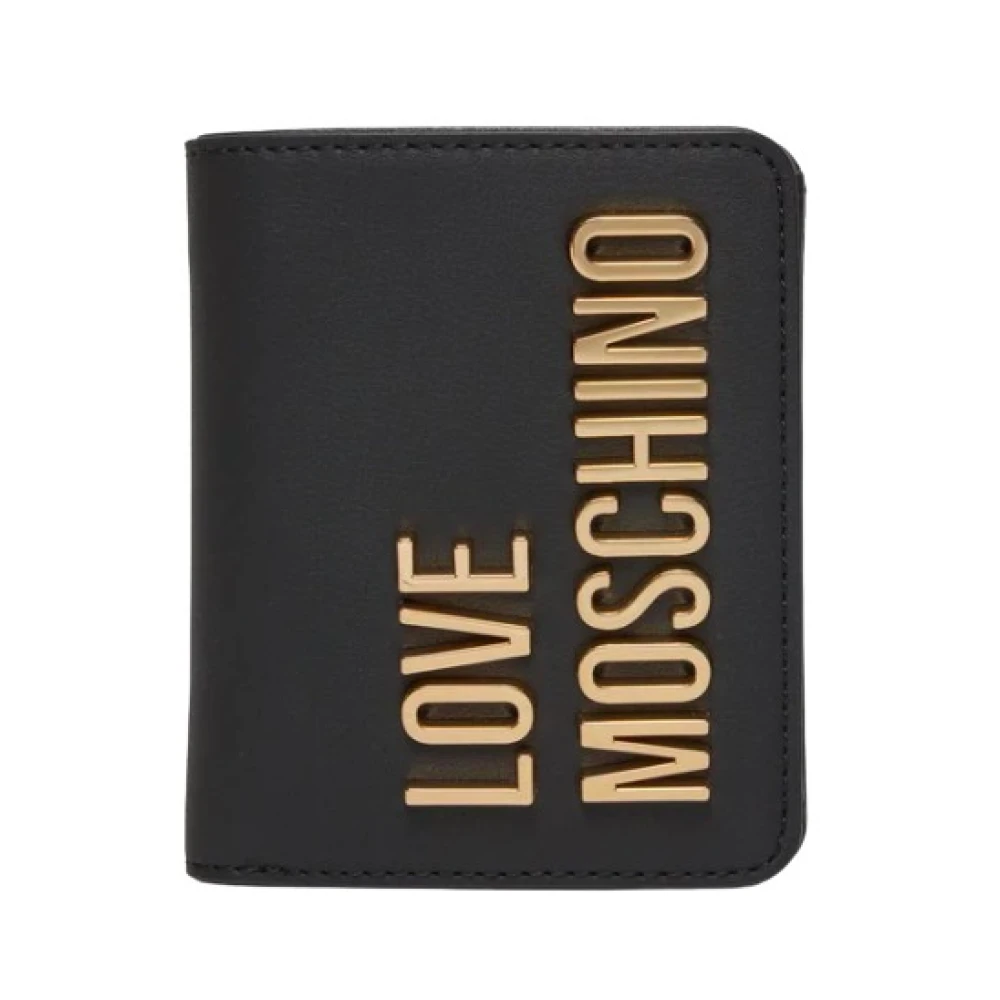 Love Moschino Women's Black Wallet With Button Closure - Wallets & Cardholders - One Size - Accessories