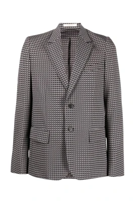 Geometric Print Single-Breasted Blazer