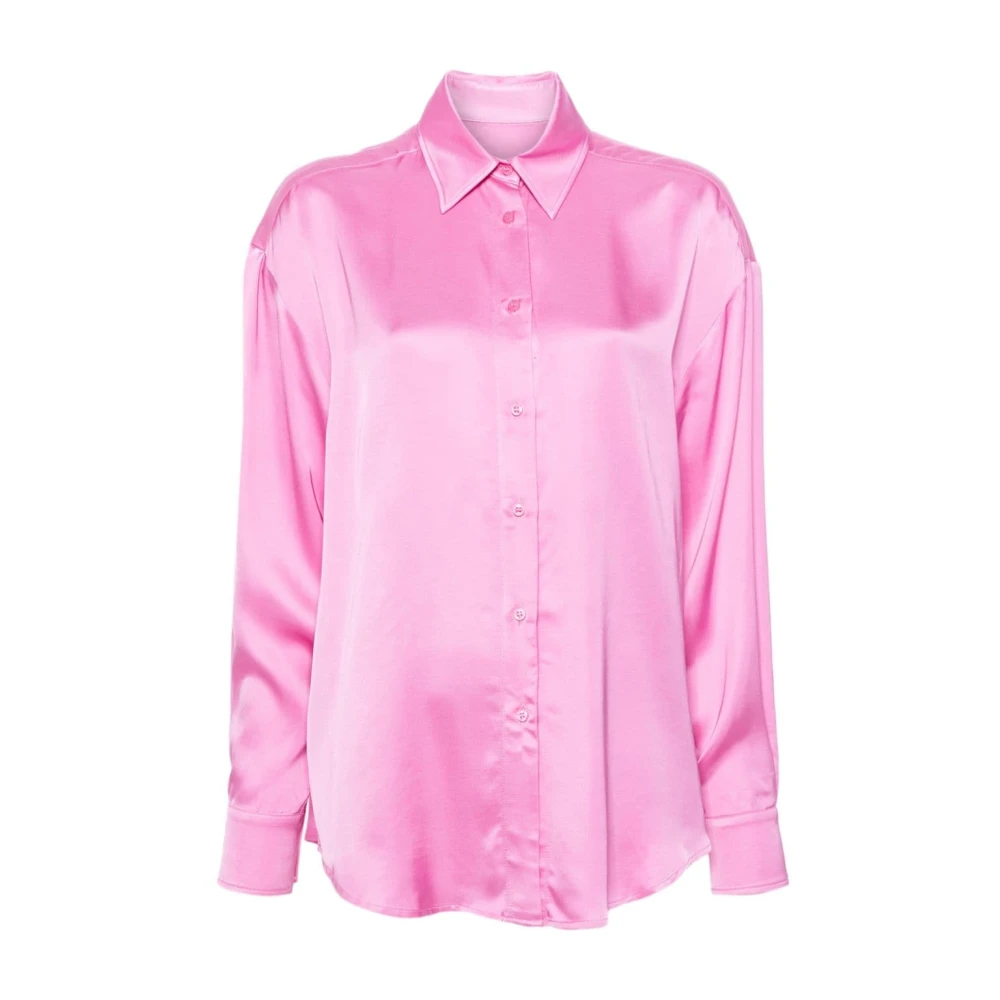 Chiara Ferragni Collection Flamingo Pink Satijnen Overhemd Pink Dames