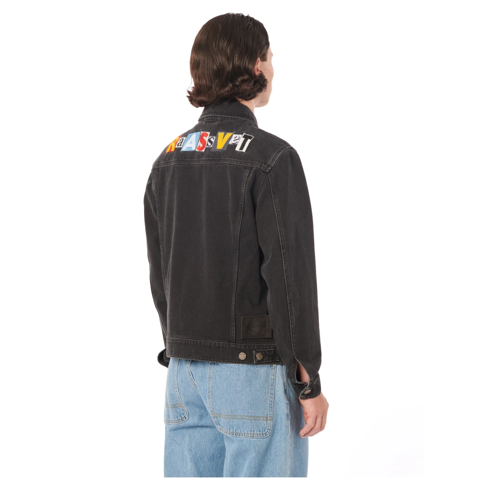 Rassvet Klassieke Denim Jacket met Logo Schrijven Black Heren