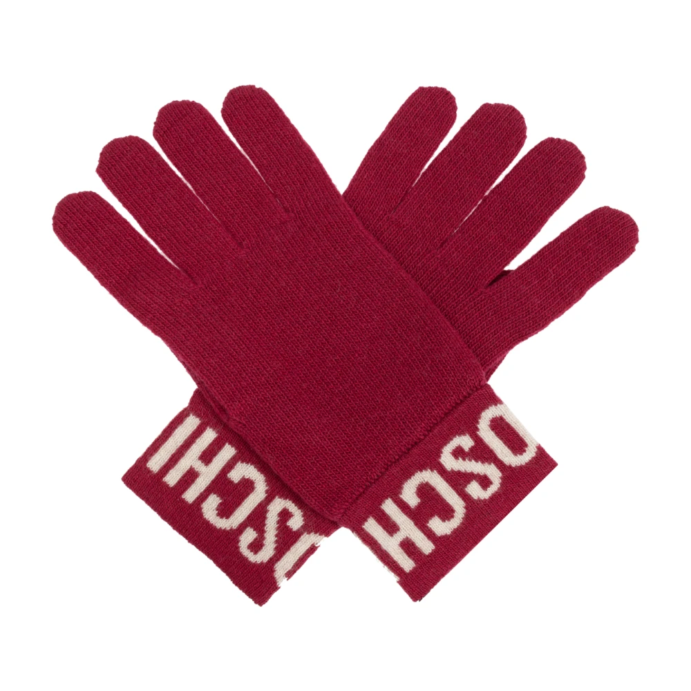 Moschino Handschoenen met logo Pink Dames