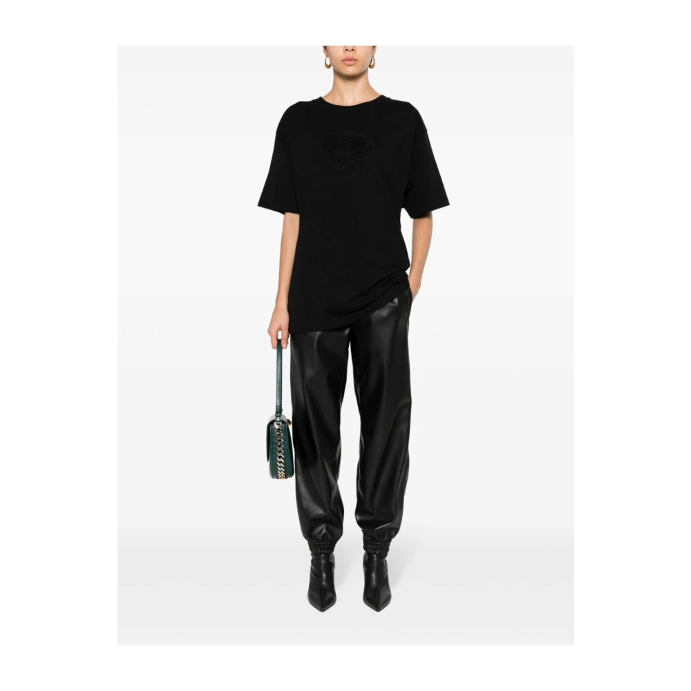 Stella Mccartney Zwarte Imitatieleren Broek Black Dames