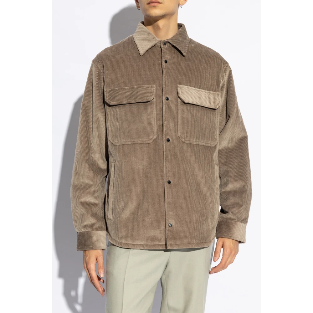 Emporio Armani Ribfluwelen jas Beige Heren