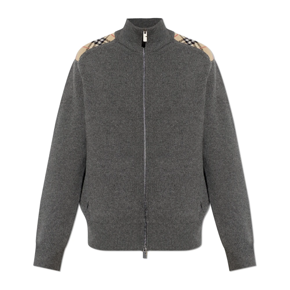 Burberry Men's Gray Cardigans, M, Jamie Wool Cardigan