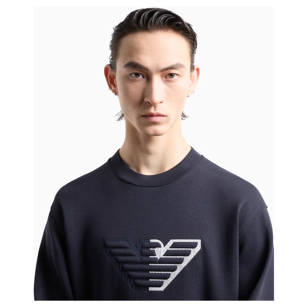 Emporio Armani Blauwe Sweater Collectie Blue Heren