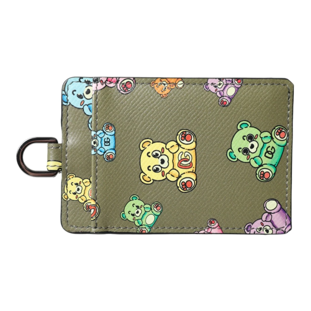 Dolce & Gabbana Army Green Teddybeer Leren Portemonnee Green Dames