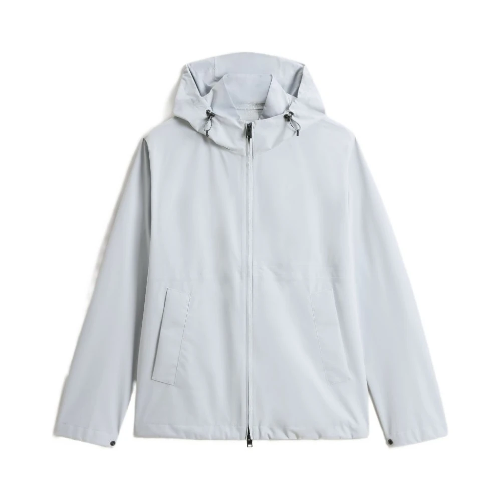 Woolrich Men's Gray Rain Jackets, Xl, Pacific Two-Layered Hooded Jacket