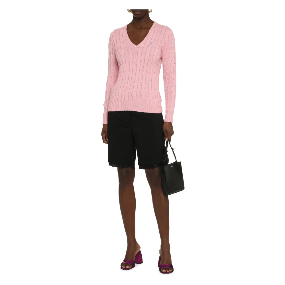 Polo Ralph Lauren Katoenen kabeltrui Pink Dames