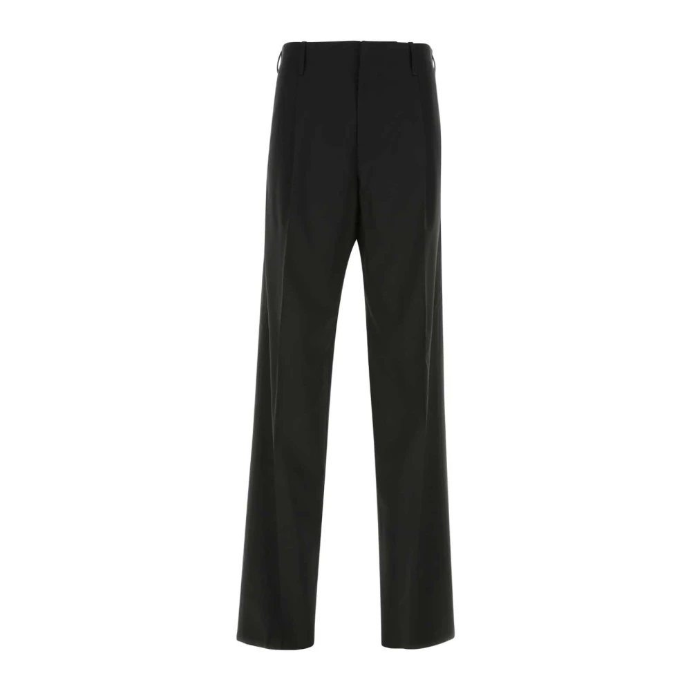Versace Stretch wollen zwarte broek Black Heren