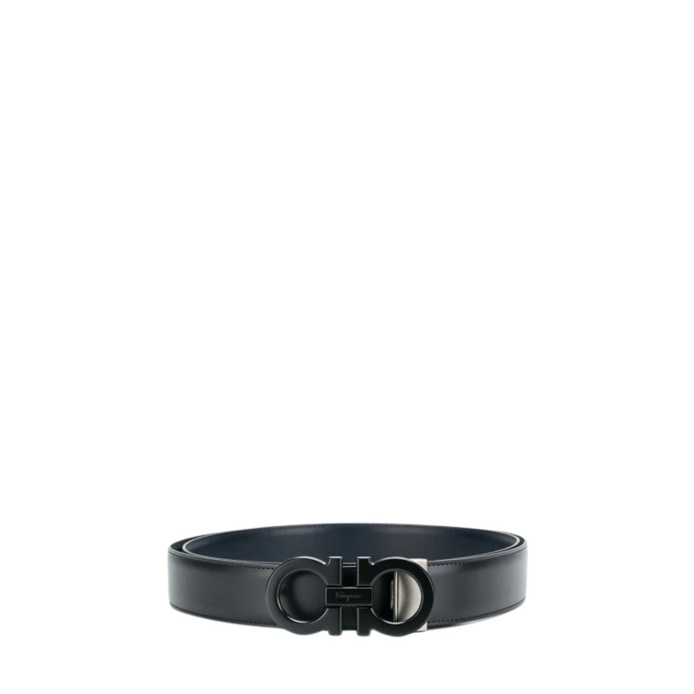 Ferragamo , Belts, Male, Black, 110 Cm, Reversible Adjustable Gancini Belt