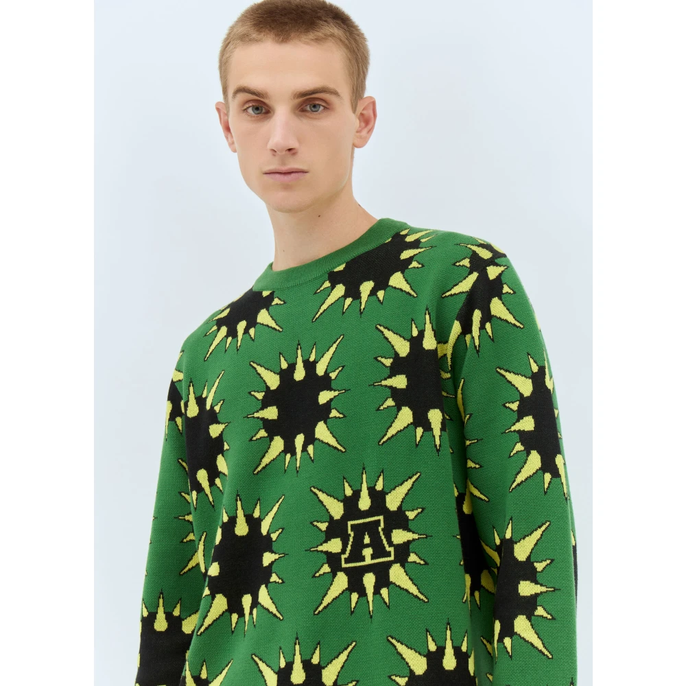 Awake NY Grafische Spike Sweater Green Heren