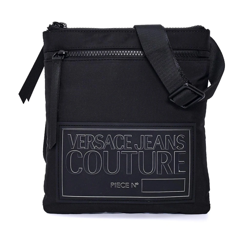 Versace Jeans Couture Logo 3D Belagd Canvas Axelväska Black, Herr