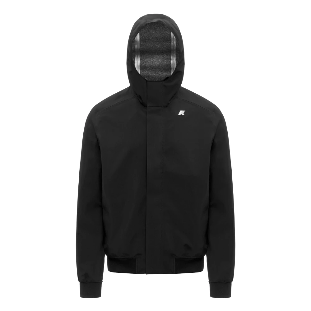 K-Way Men's Black Light Jackets, S, Joachim Bonded Jersey