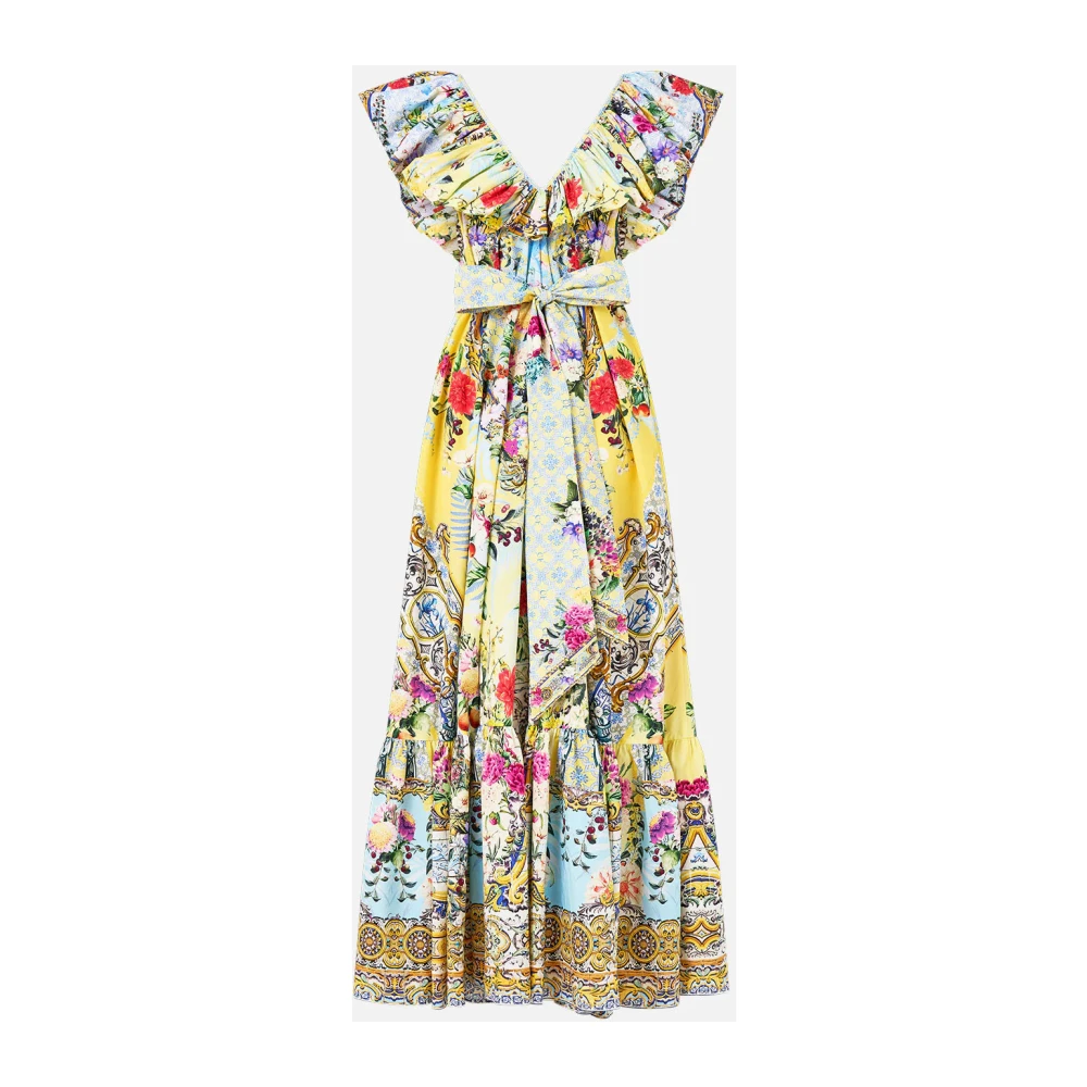 Camilla Frill Neck Jurk met Hardware Flor Fantástica Multicolor Dames