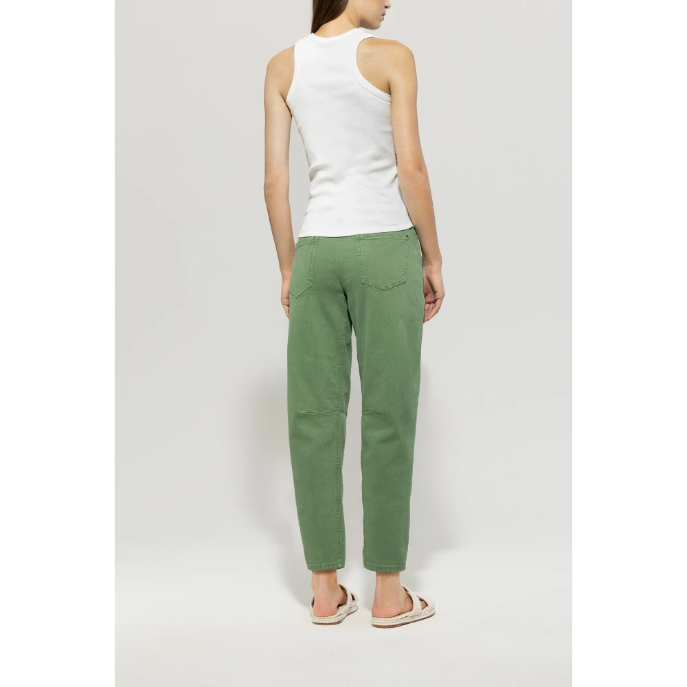 LUISA CERANO Authentieke Looseleg Denim Broek Green Dames