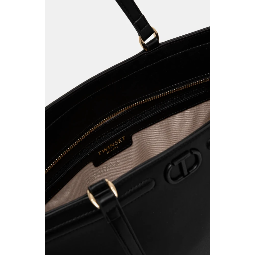 Twinset Zwarte Synthetisch Leren Grote Tas Black Dames