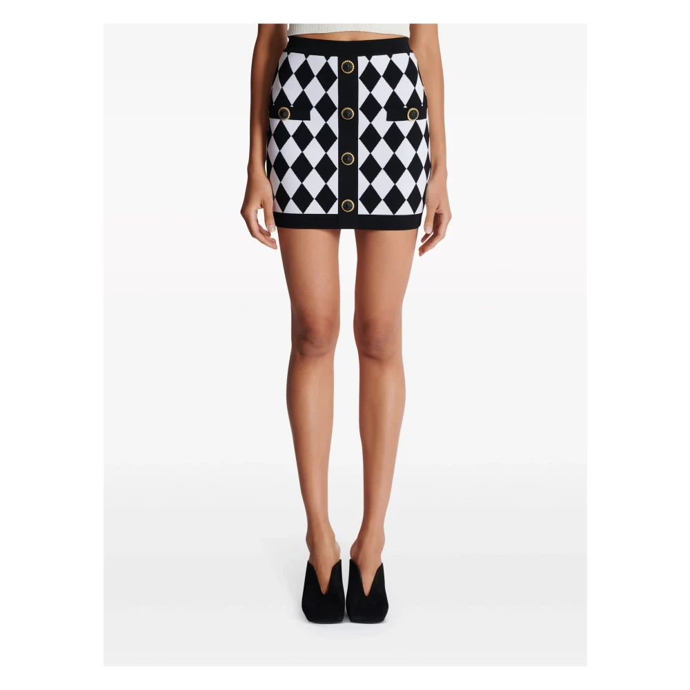 Balmain EAB Noir Blanc Rok Black Dames