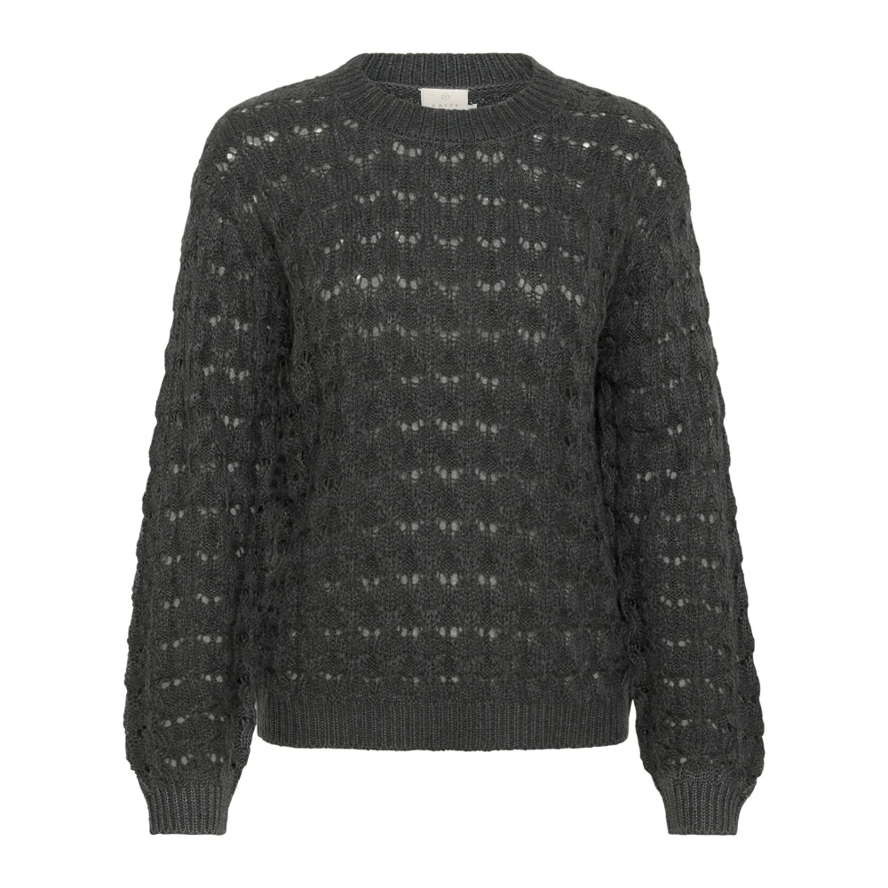 Kaffe Zwart Oester Gebreide Trui Sweater Green Dames