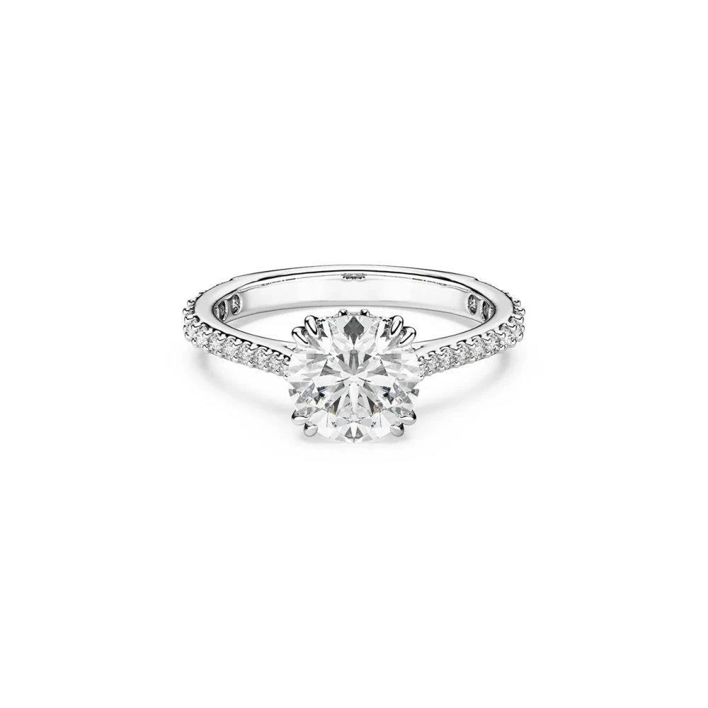 Swarovski Stilla Cocktailring, Rundschliff, Pavé, Silberfarbenes Finish Weiß Größe 50 - Image 2