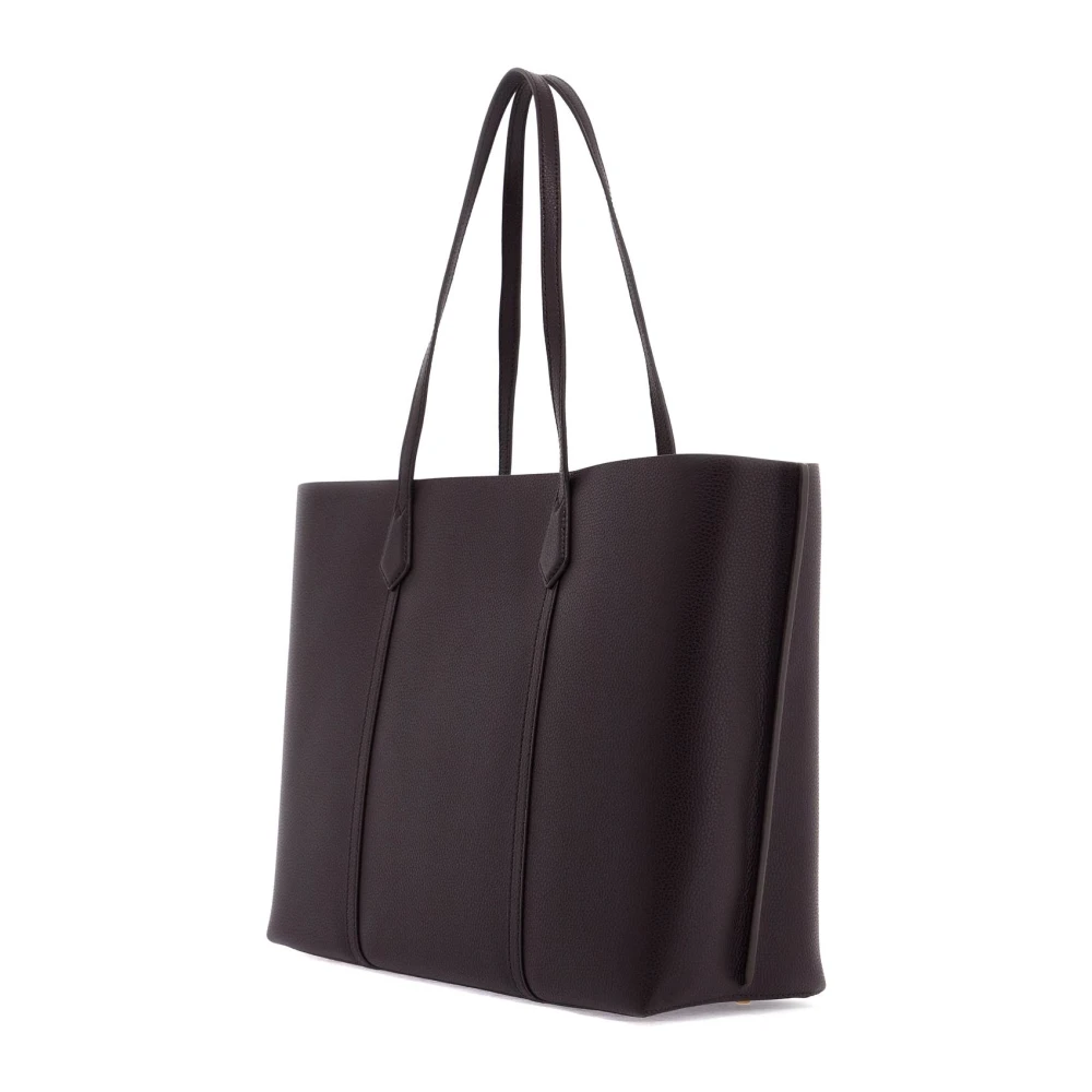 TORY BURCH Winkel tas van generfd leer met logo Purple Dames