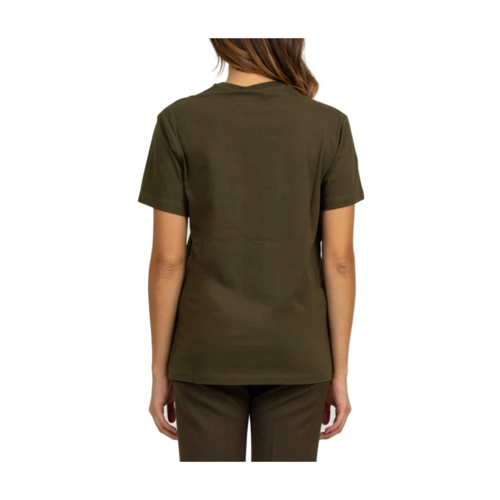 N21 Groen Katoenen T-shirt met Logo Green Dames