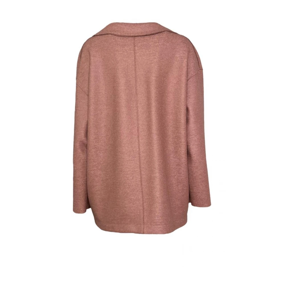Harris Wharf London Wollen jas recht model Italië gemaakt Pink Dames