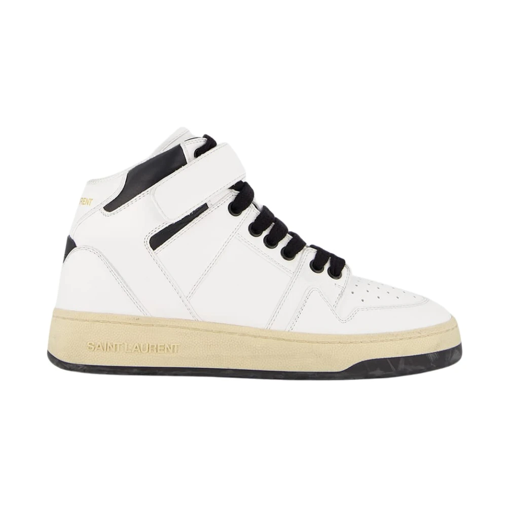 Saint Laurent Bicolor High-Top Veterschoenen Dames Schoenen Wit