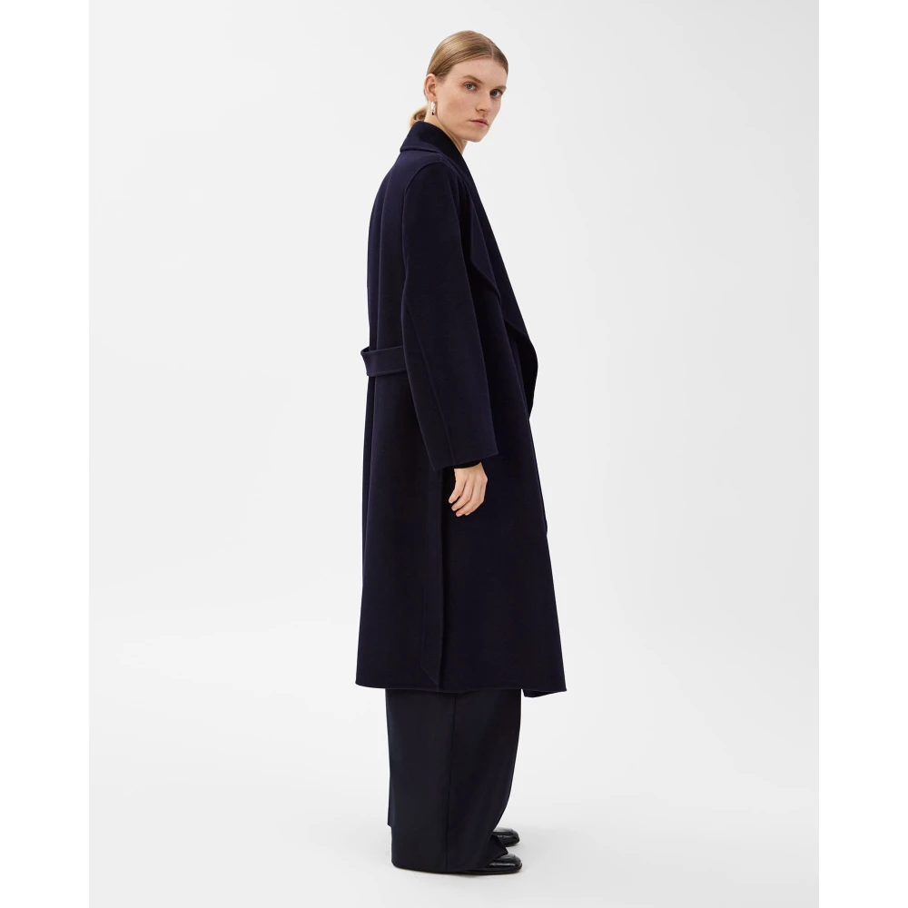 IVY OAK Minimalistische wollen jas met reverskraag Blue Dames