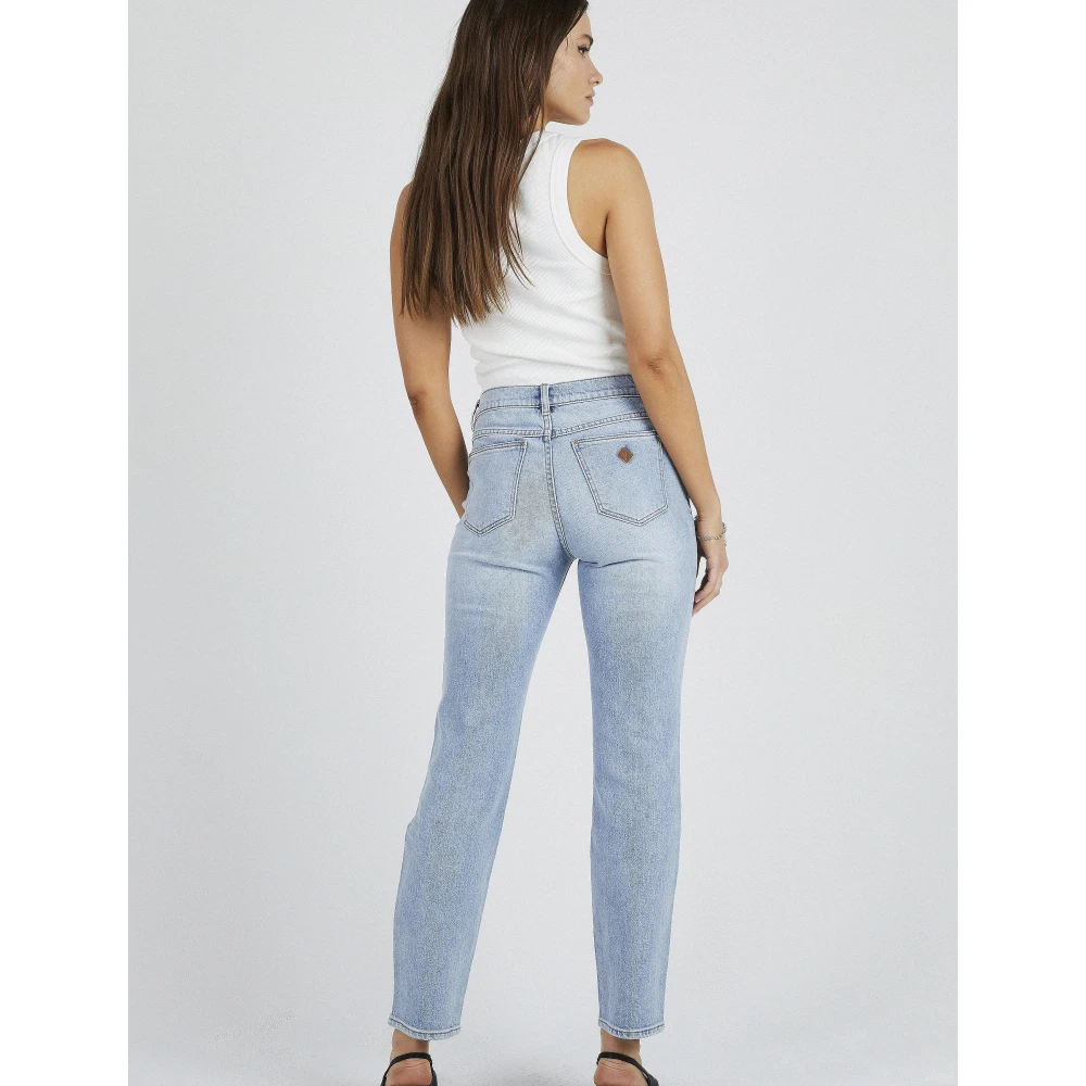 Abrand Jeans Slim Fit Cropped Jeans met Comfort Stretch Blue Dames