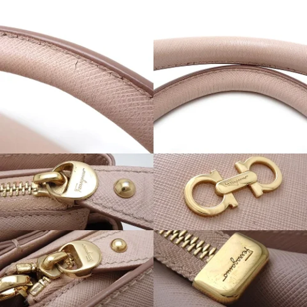 Salvatore Ferragamo Pre-owned Leather handbags Beige Dames