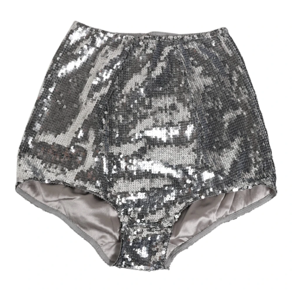 Dolce & Gabbana Women's Gray Underpants, S, Silver Sequined Slip Girdle Panty
