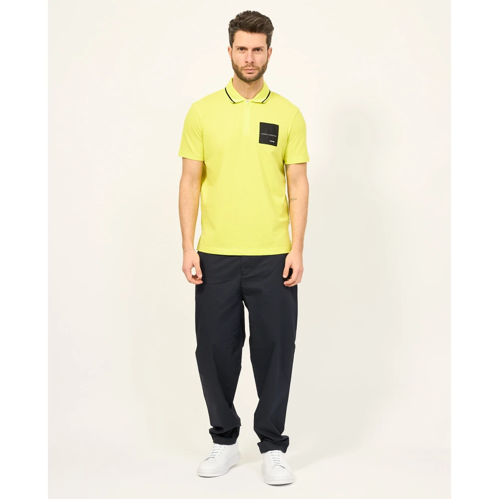 Armani Exchange Gele Organisch Katoenen Polo Shirt Yellow Heren