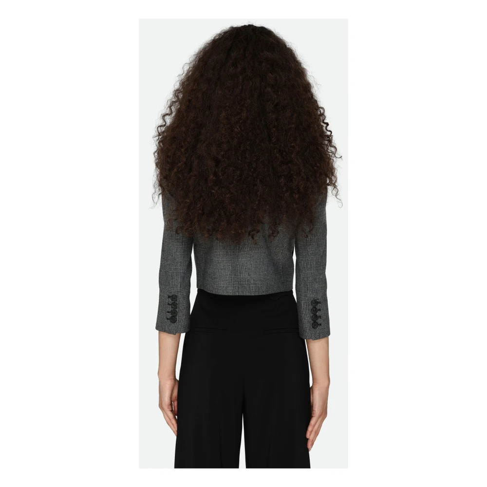 pinko Grijze Wollen Jas Korte Mouwen Gray Dames