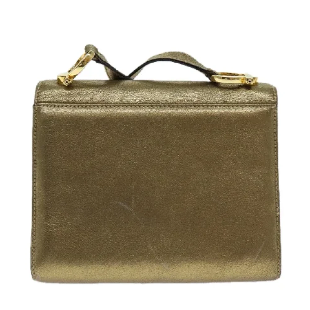 Salvatore Ferragamo Pre-owned Leather shoulder-bags Yellow Dames