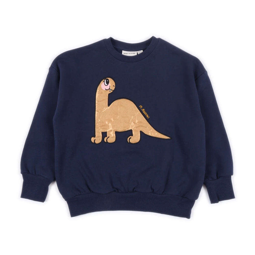 Mini Rodini Unisex Blue Dino Application Sweatshirt - Image 2