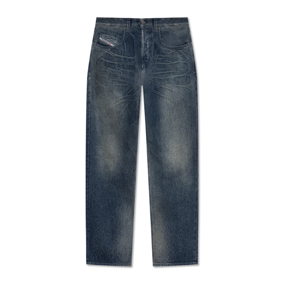 Diesel Wijde jeans met relaxed-fit en lage taille Blue Heren
