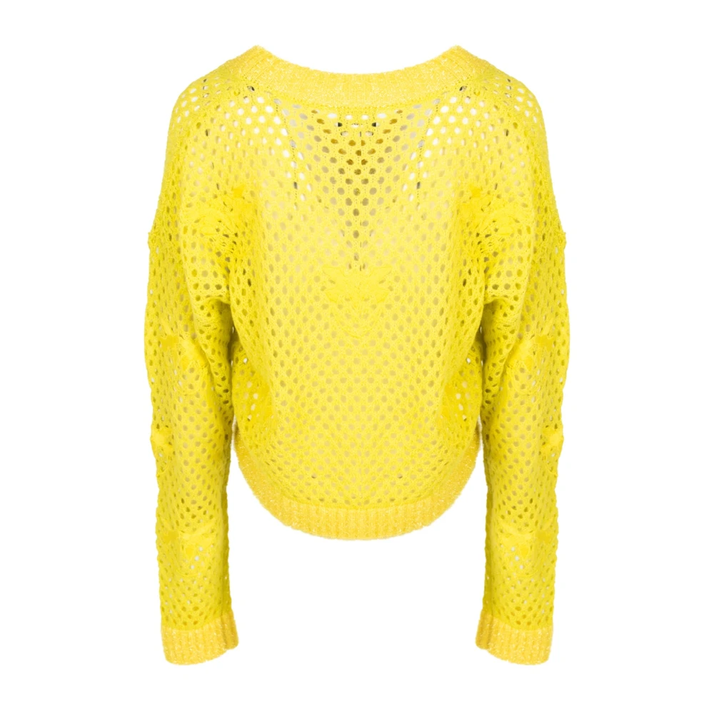 pinko Modieuze Trui met Uitsparingen Yellow Dames