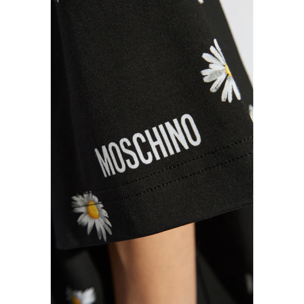 Moschino Jurk met bloemenpatroon Black Dames