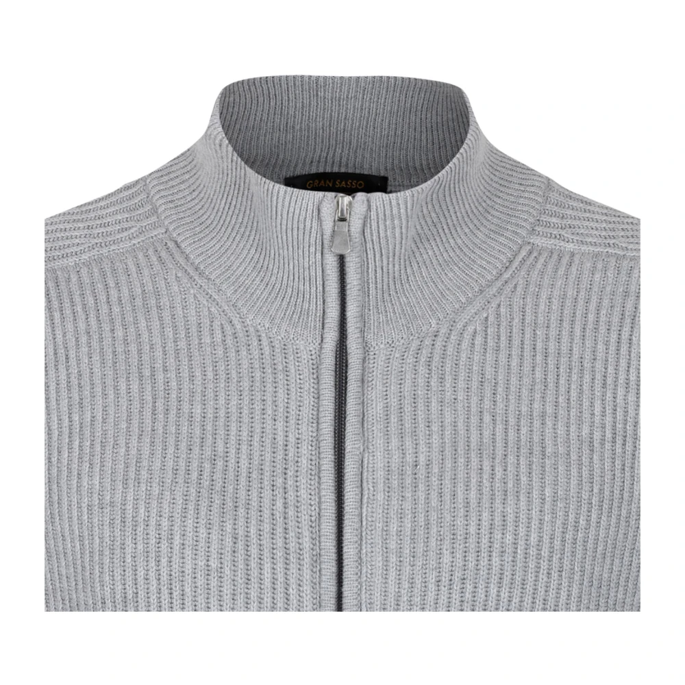 Gran Sasso Lichtgrijze Cardigan Met Volledige Rits Gray Heren
