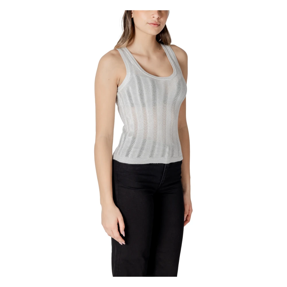 Jacqueline de Yong Gestreepte Mouwloze Tank Top White Dames