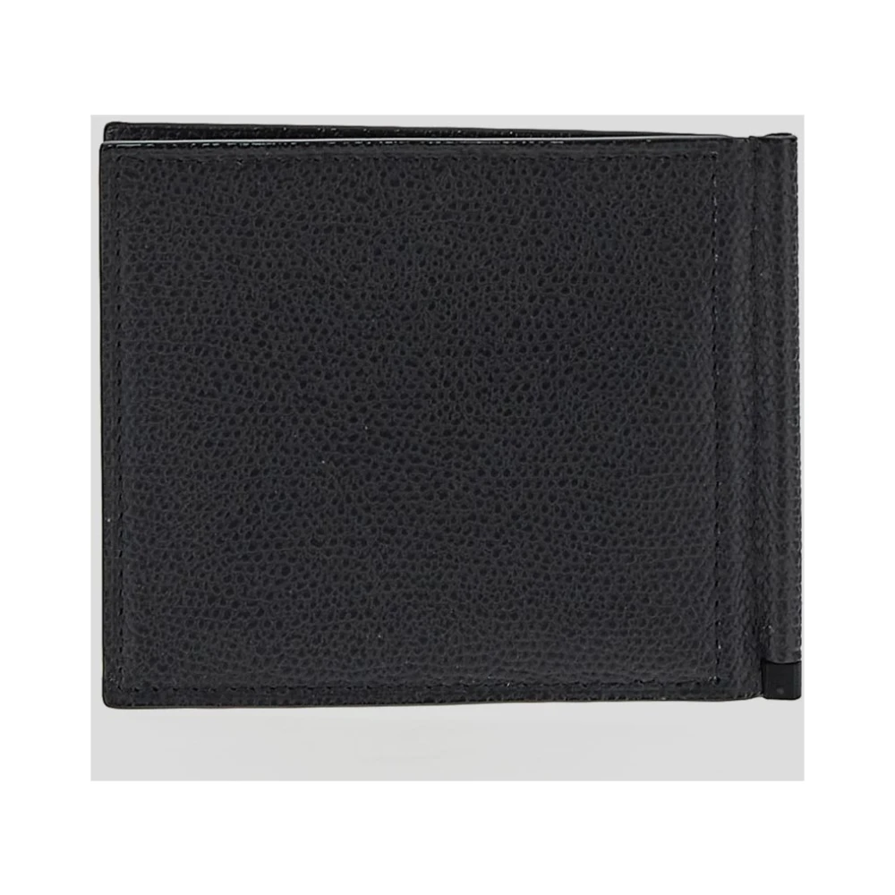 Valextra Zwarte lederen portemonnee Black Heren