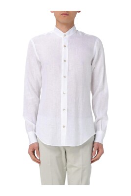 white-mandarin-collar-shirt