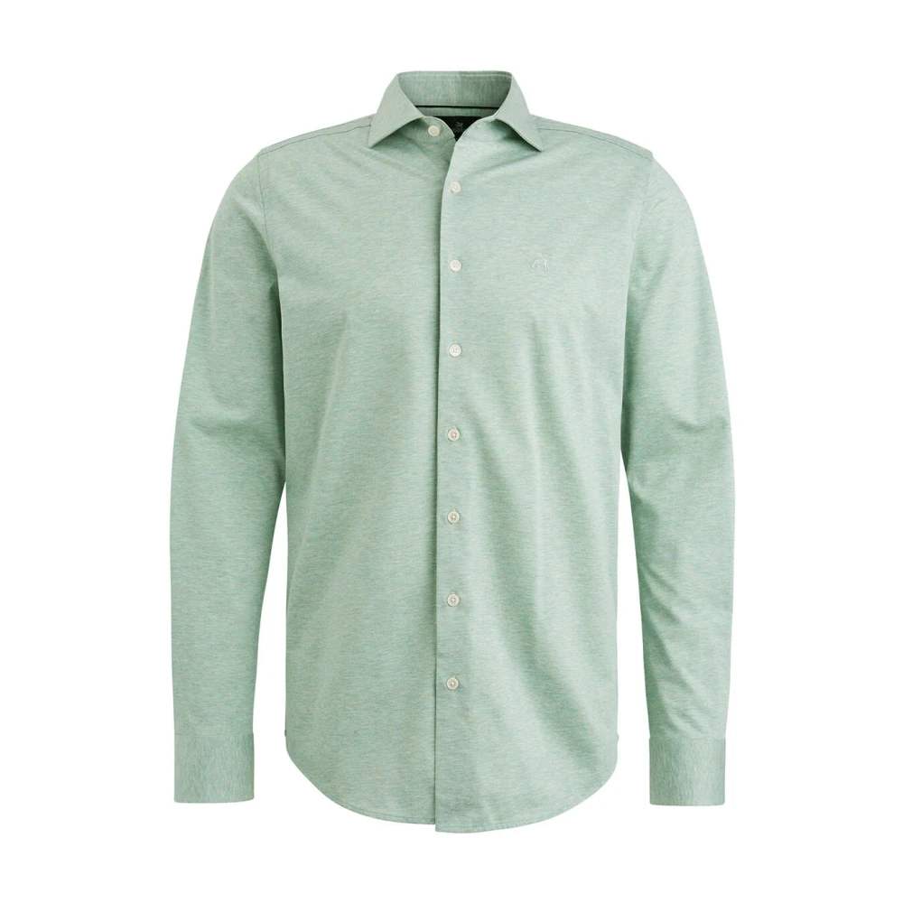 Vanguard Lange Mouw Pique Jersey Shirt Green Heren