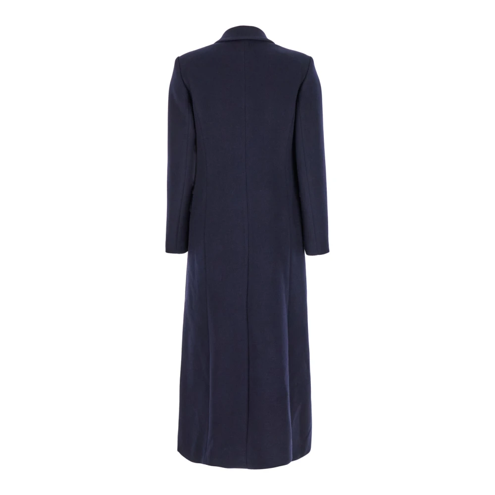 Plain Units Dubbelrijige lange jas Blue Dames