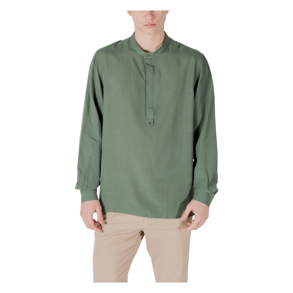 Antony Morato Men's Green Casual Shirts, L, Relaxed Fit Long-Sleeve Shirt
