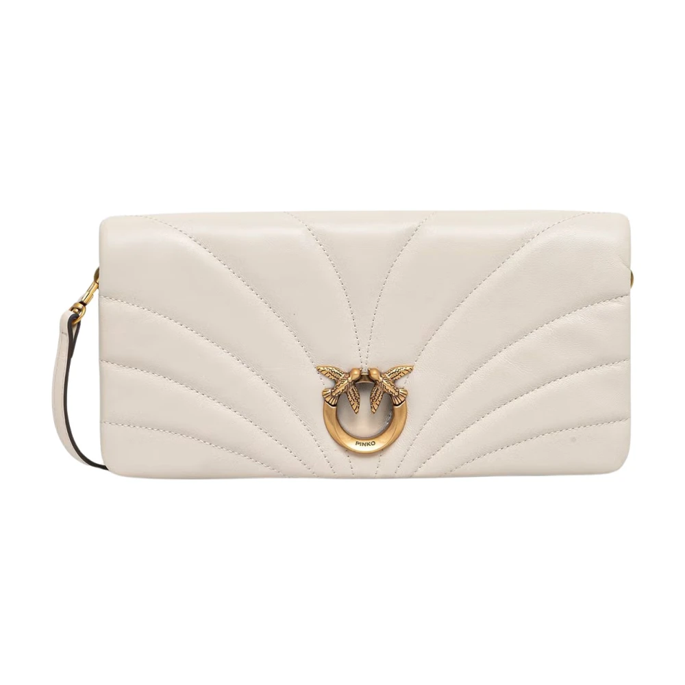 Pinko Donna Bianco - Pochette A Tracolla Media Love Bag Click Horizontal In Nappa Trapuntata - Immagine 4