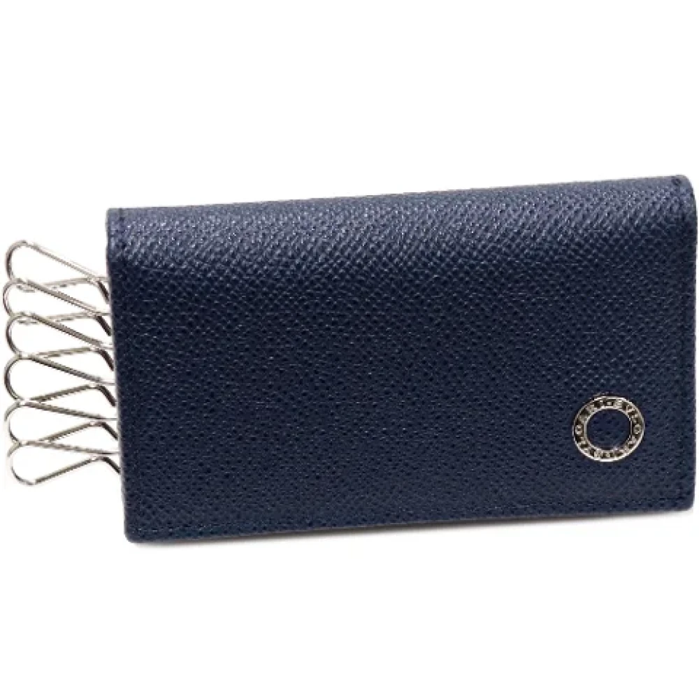 Bvlgari Vintage Pre-owned Leather key-holders Blue Heren