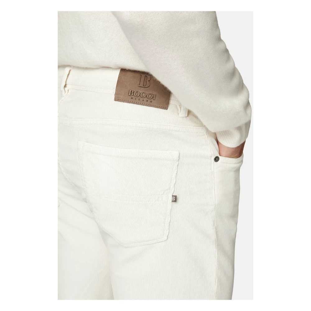 Boggi Milano Jeans in stretchfluweel White Heren