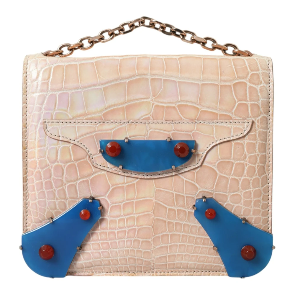 Balenciaga Elegante Mini Ketting Beige Clutch Beige Dames