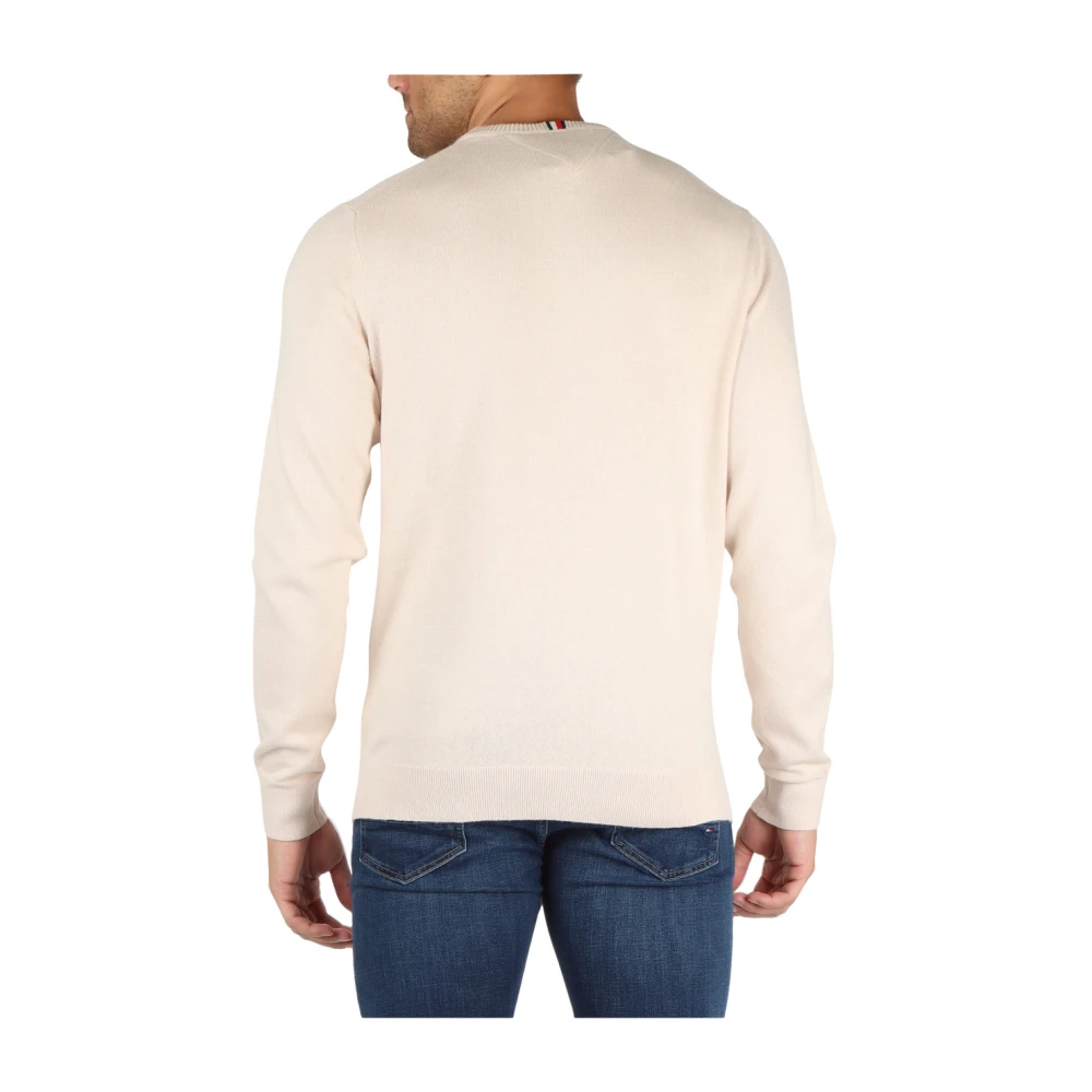 Tommy Hilfiger Katoenen en Cashmere Crewneck Sweater Beige Heren